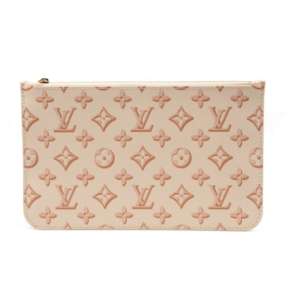 Louis Vuitton Monogram Fall For You Neverfull MM Beige Clair Pochette-with COA - Picture 2 of 5